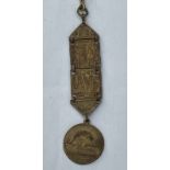 Brass Egyptian Revival Watch Fob - 5 3/4 inches long.