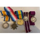 WW1 Trio, Long Service and Meritorious Service Medal to a: L-5121 W.O.CL.2 W.LINDSAY. 16-LRS.