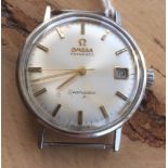1963 Stainless Steel Omega Automatic Seamaster with gold hour hands - working.