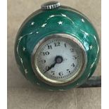 Vintage Enamel Pendant Watch - 25mm in diameter.