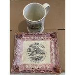 Lot of Sunderland Ware Plaque and Sunderland Ware Frog Mug.