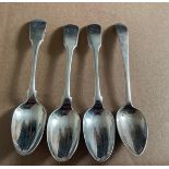 Lot of 3 Scottish Provincial Aberdeen Silver Tea Spoons 5 3/8" long + 1 other.