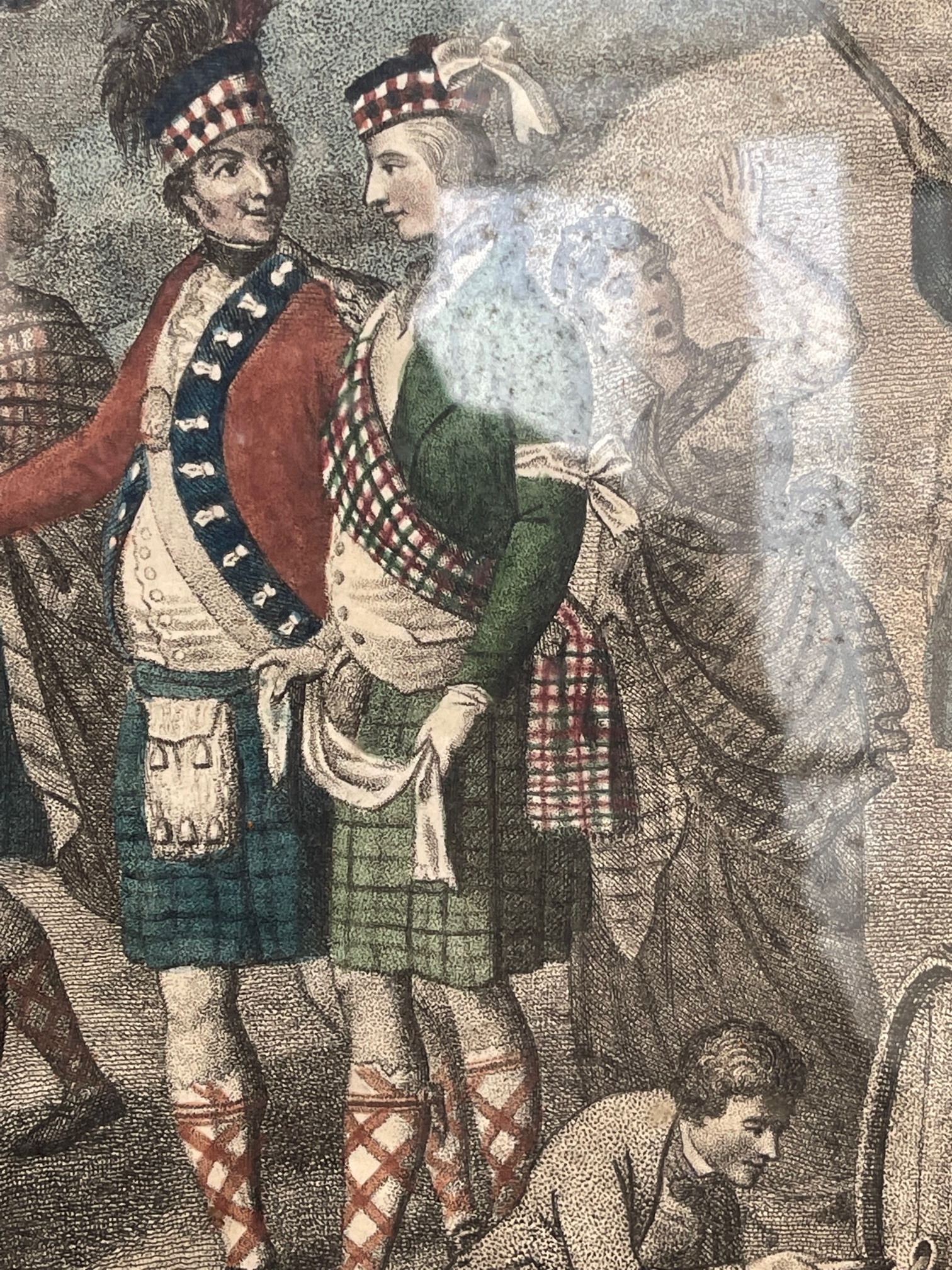 Antique 1815 Framed Engraving "A Scottish Highland Marriage" - actual engraving 13 5/8" x 9 1/2". - Image 4 of 6