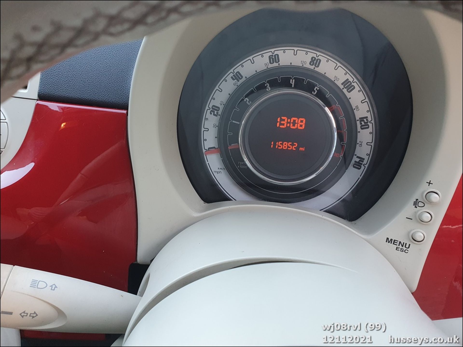 08/08 FIAT 500 POP RHD - 1242cc 3dr Hatchback (Red, 115k) - Image 25 of 25