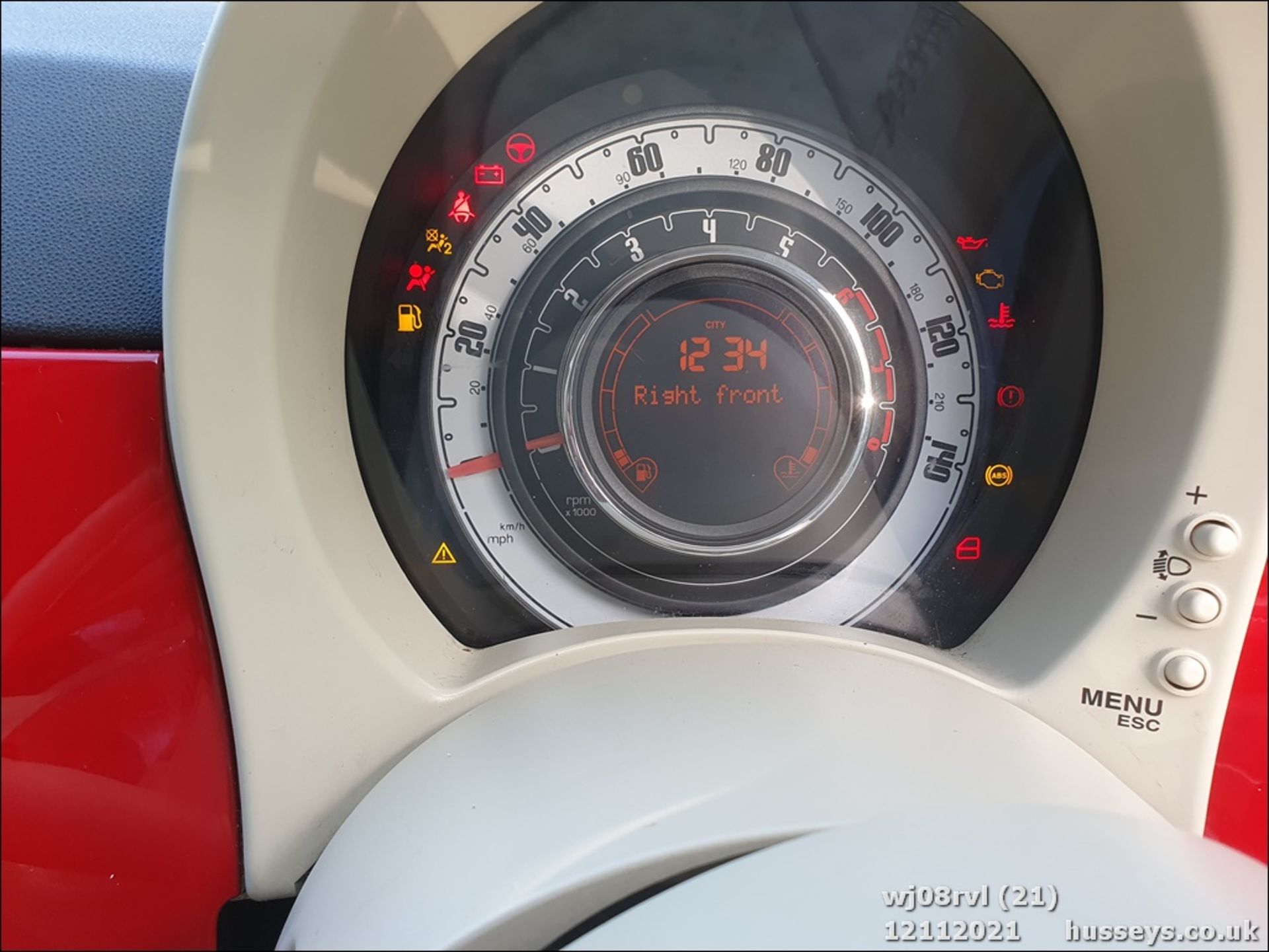 08/08 FIAT 500 POP RHD - 1242cc 3dr Hatchback (Red, 115k) - Image 21 of 25