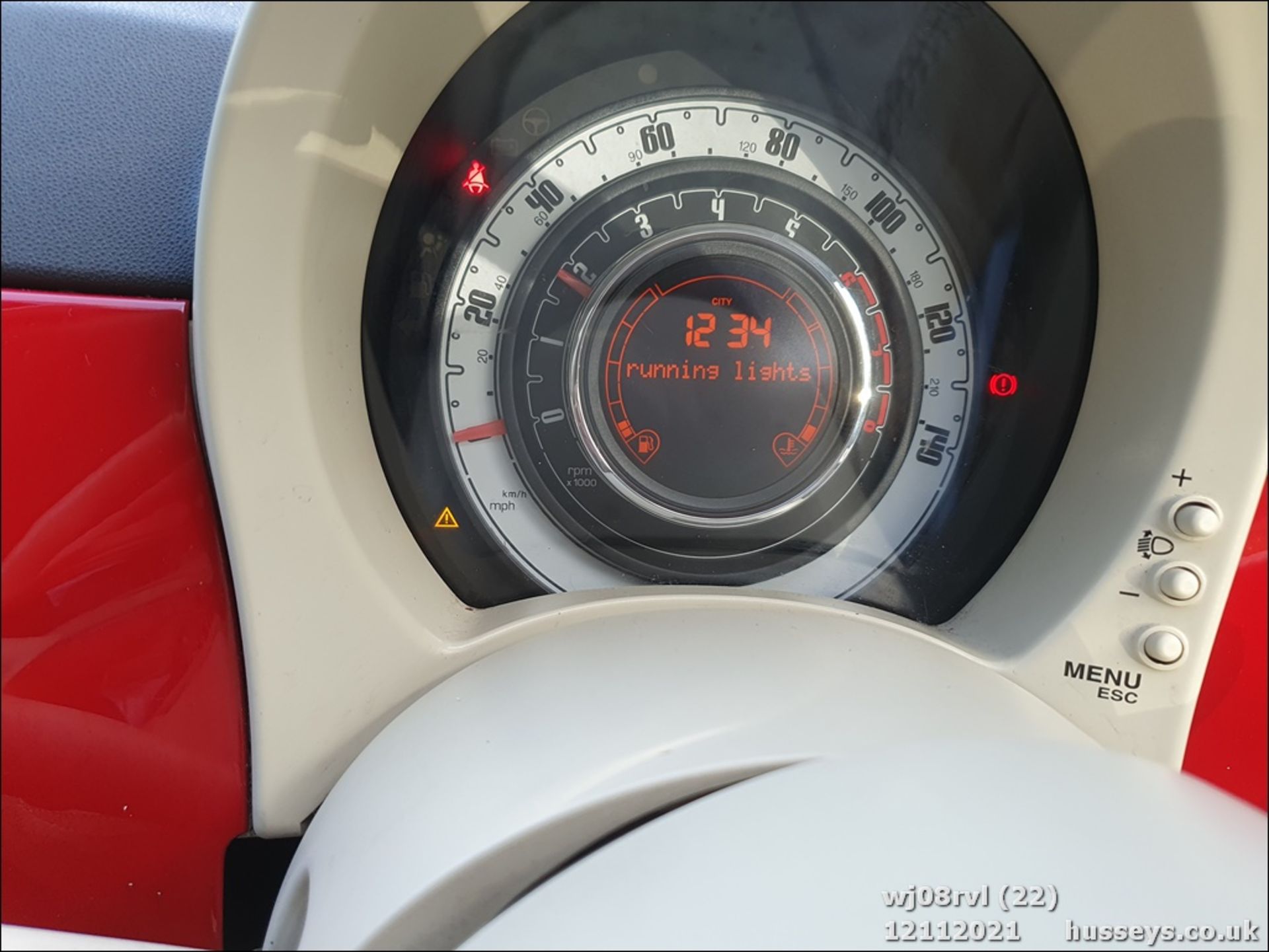 08/08 FIAT 500 POP RHD - 1242cc 3dr Hatchback (Red, 115k) - Image 22 of 25