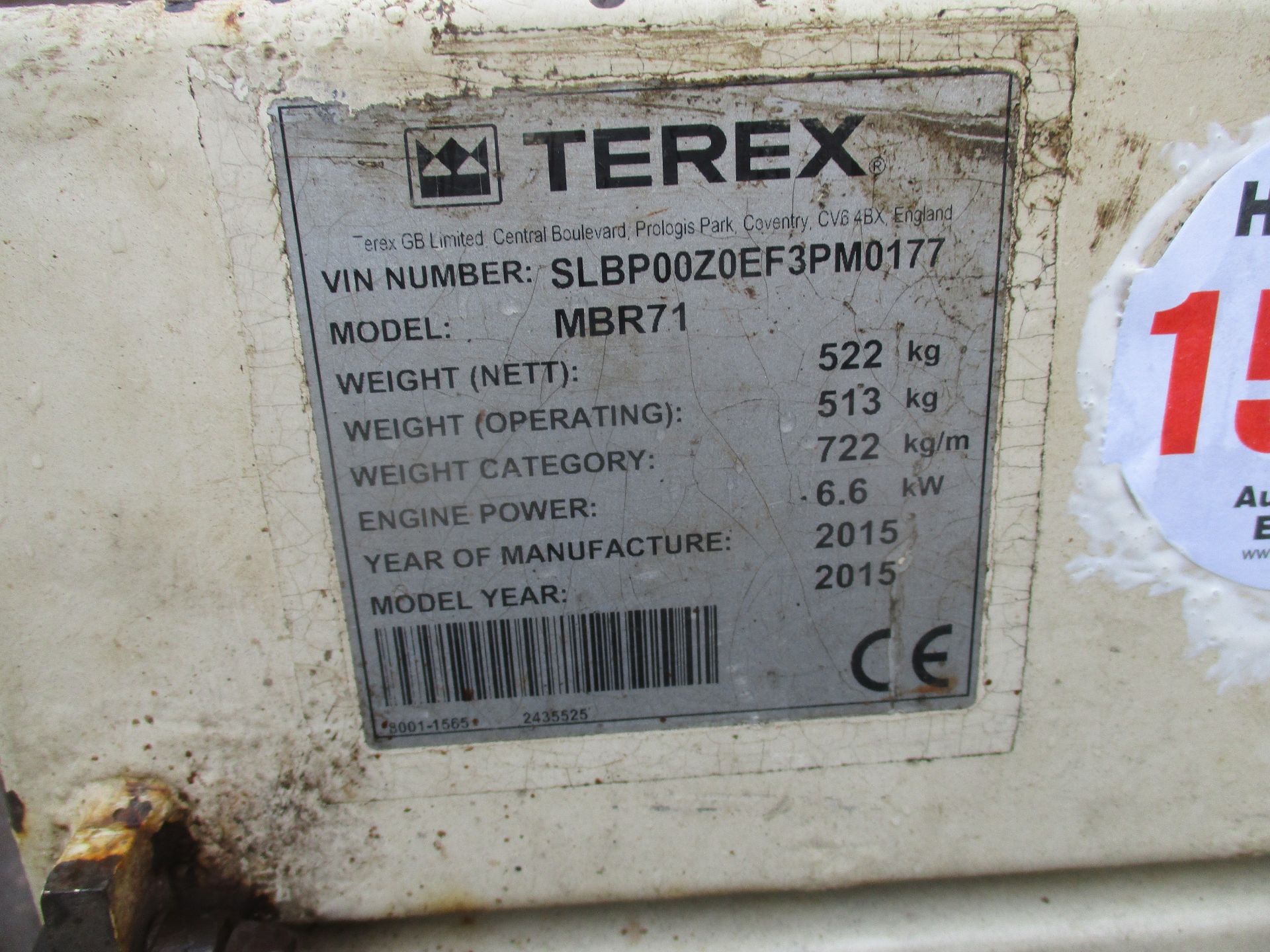 TEREX MBR71 PEDESTRIAN ROLLER - Image 3 of 4