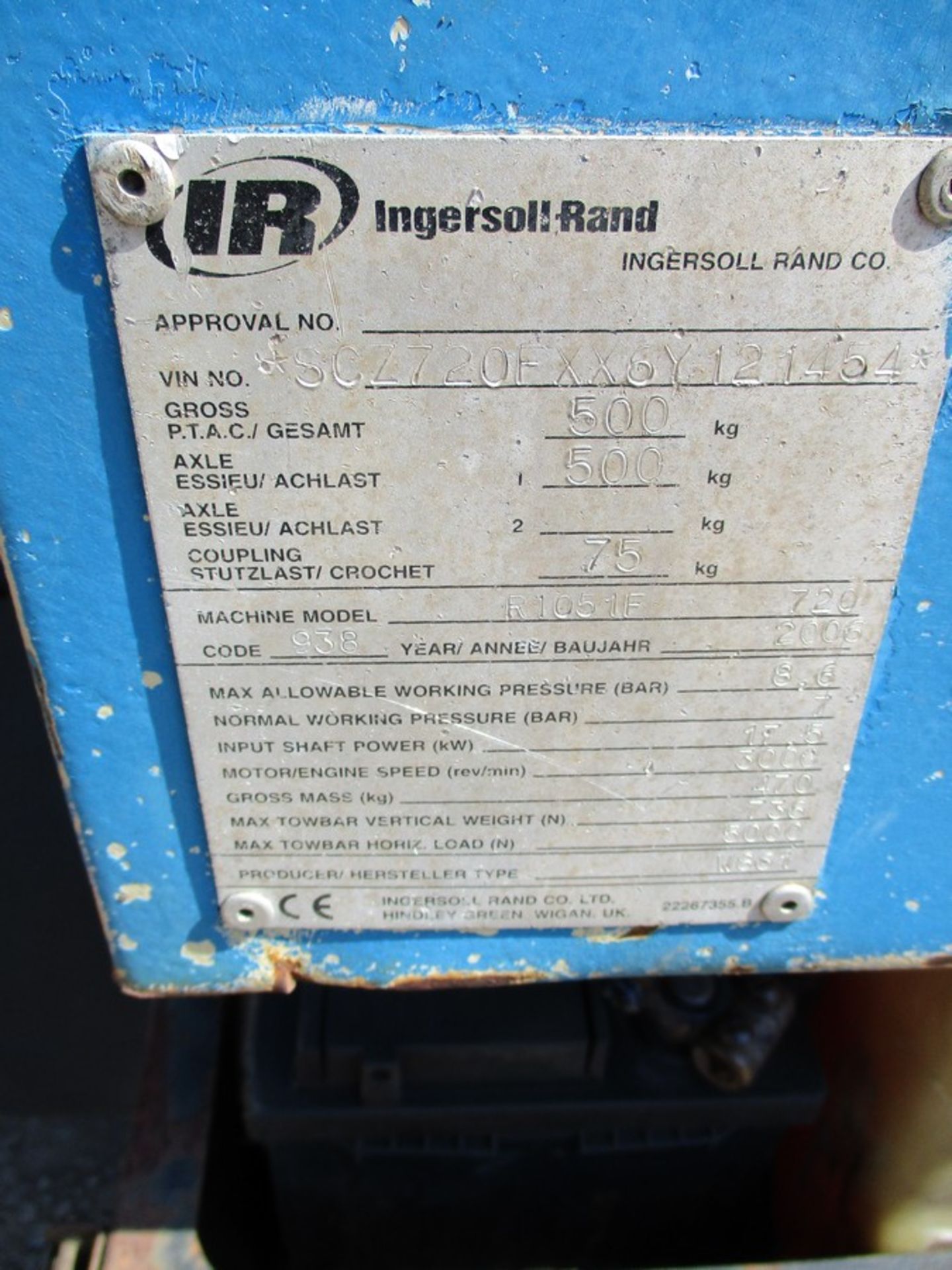 INGERSOL RAND/ DOOSAN 720 SINGLE TOOL COMPRESSOR - Image 8 of 8