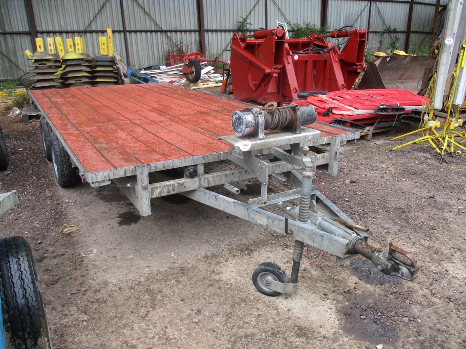 14FT FLATBED TRAILER C.W WINCH - Image 4 of 4