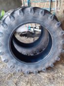 PAIR OF TRACTOR TYRES 480/70R38