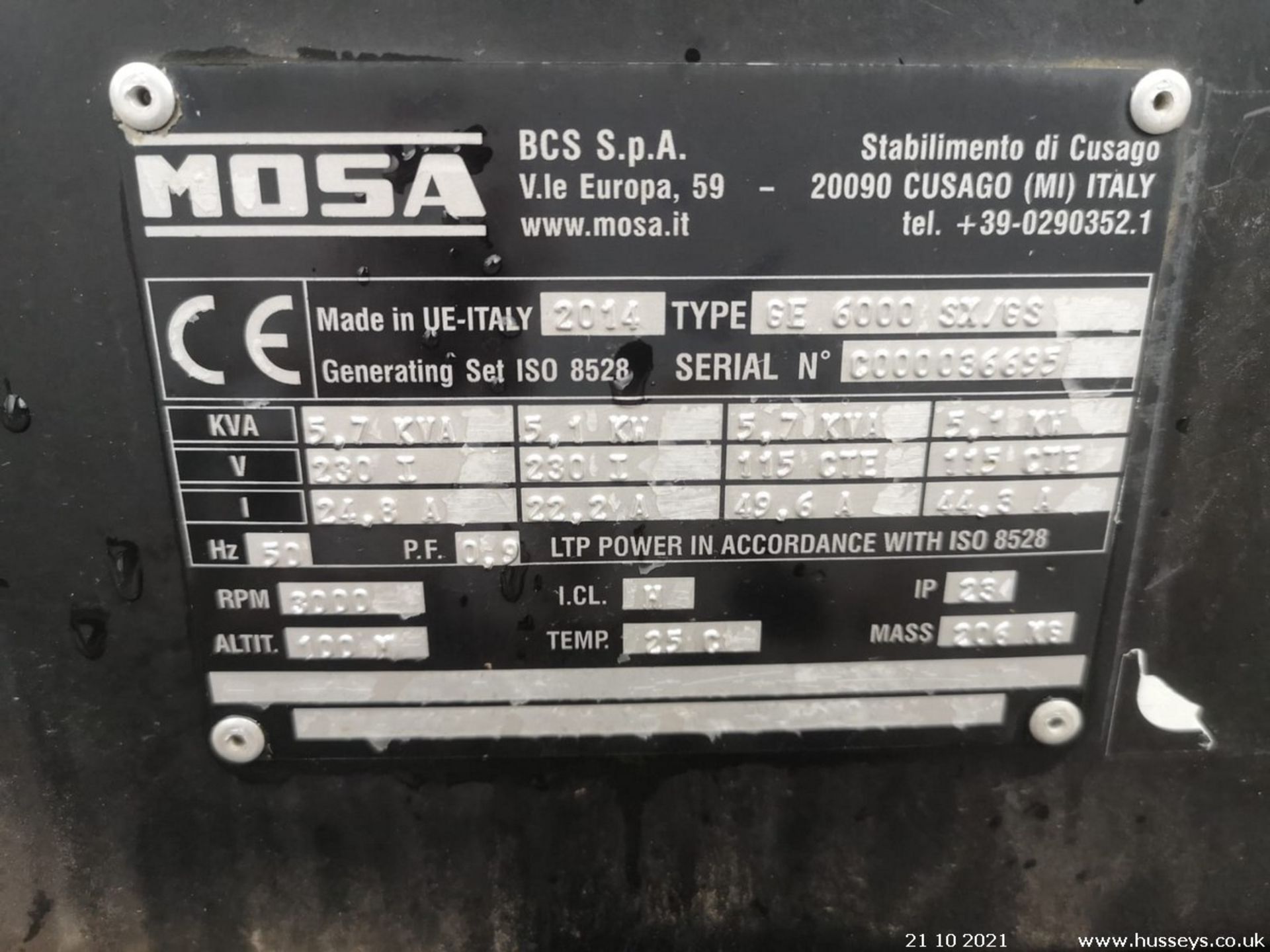 MOSA GE 6000 LIGHTING TOWER 2014 RMP ELEC START YANMAR DIESEL ENGINE - Image 8 of 8