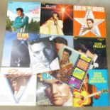 Ten Elvis Presley LP records and one book, Elvis, A Celebration