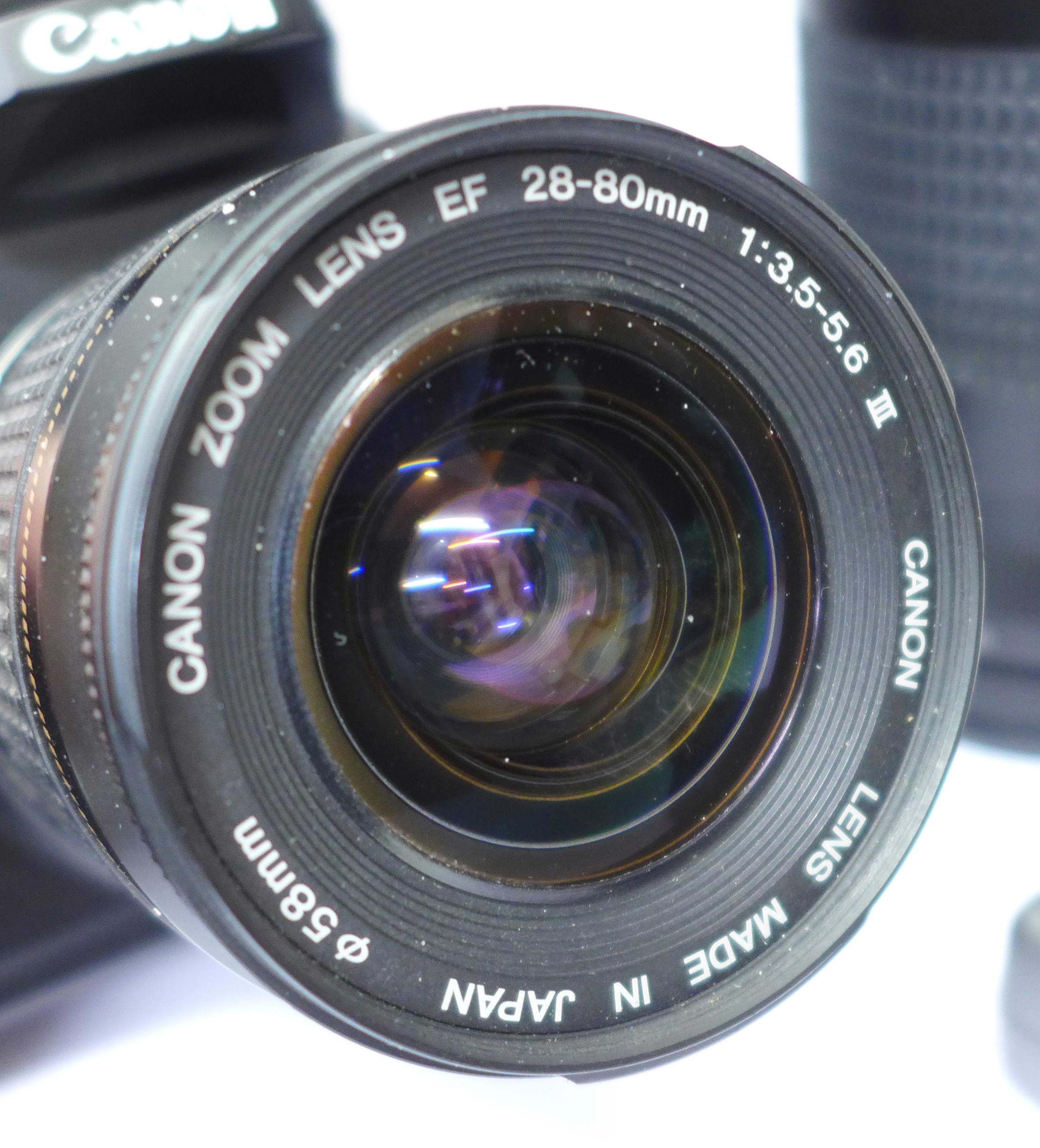 A Canon EOS 400D camera, a Canon 75-300mm f4.0-5.6 II and Canon 28-80mm f3.5-5.6 III Ultrasonic zoom - Image 3 of 6