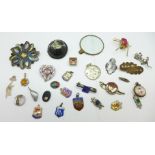 Jewellery, enamel charms, etc., (for spares or repair)