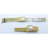 An Omega part wristwatch bracelet strap and a lady's Omega bracelet, (no movement), a/f