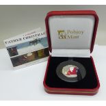 A Pobjoy Mint Father Christmas 50p silver proof coin, limited edition with Certificate of