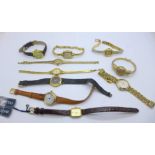 A collection of lady's wristwatches