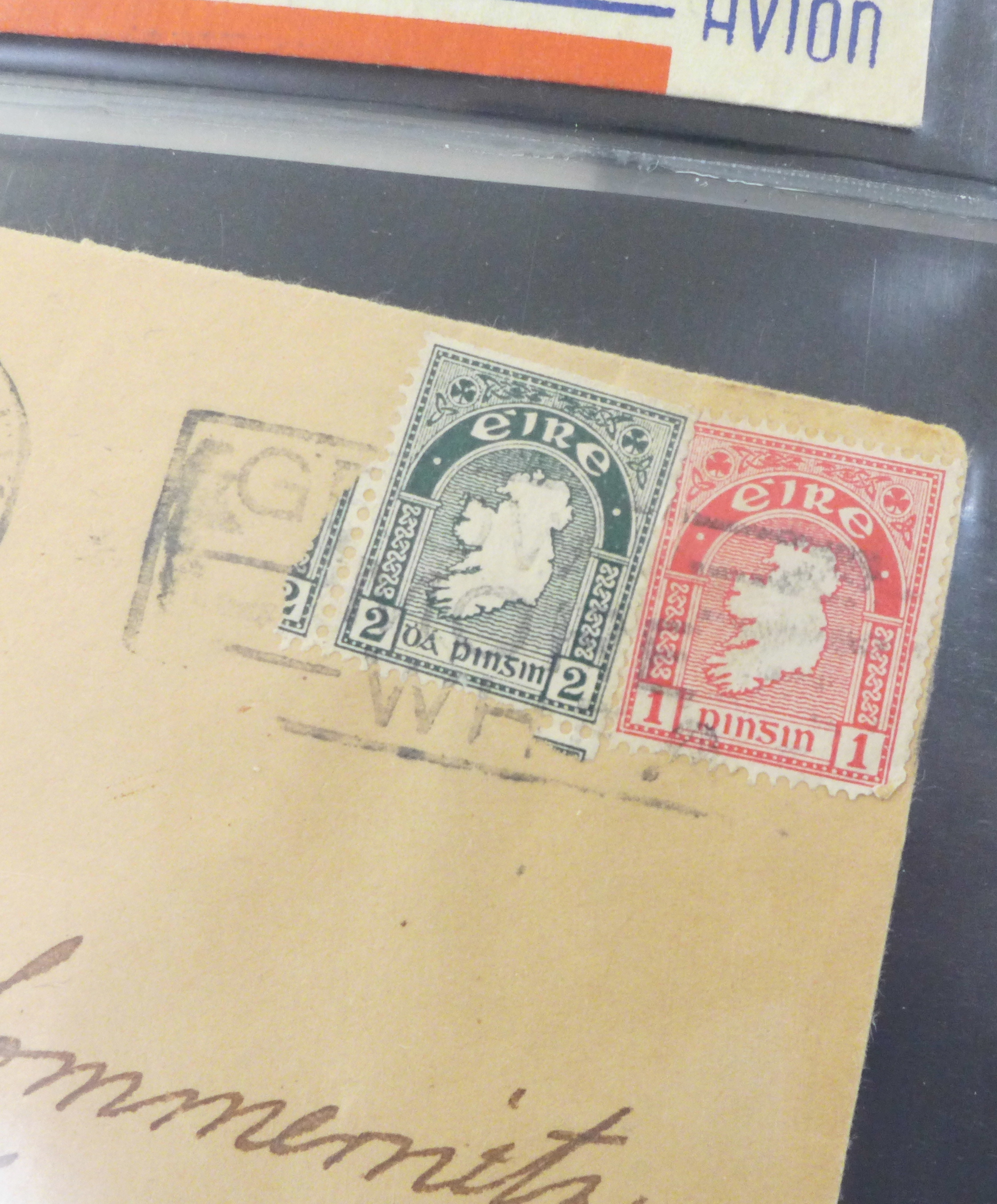 Stamps; Ireland postal history, postal stationery and first day covers in album, includes First - Image 4 of 9