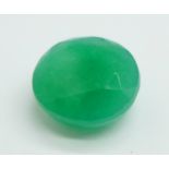 A loose cushion faceted emerald, 10.46 carat weight, (calculated)