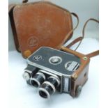 A Bolex Paillard B8SL cine camera with case