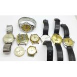A collection of watches including Poljot, Tissot and Smiths and one movement