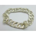 A silver curb chain bracelet, 86g