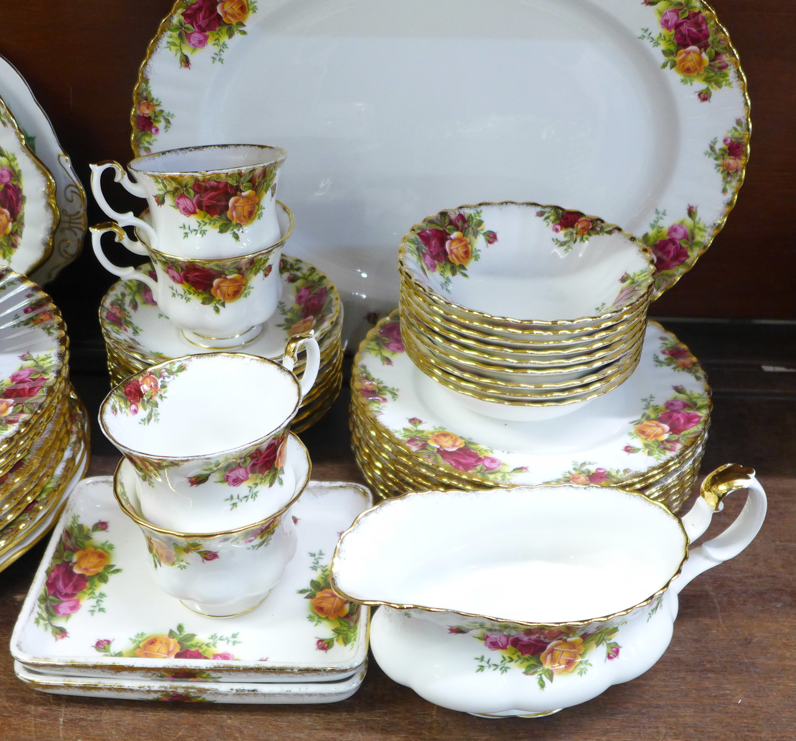 Royal Albert Old Country Roses dinner service, eight setting, eight tea cups, nine saucers, sixty - Image 3 of 4