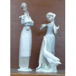 Two Lladro figures, tallest 27cm