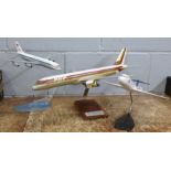 Three model aeroplanes including Boeing 757