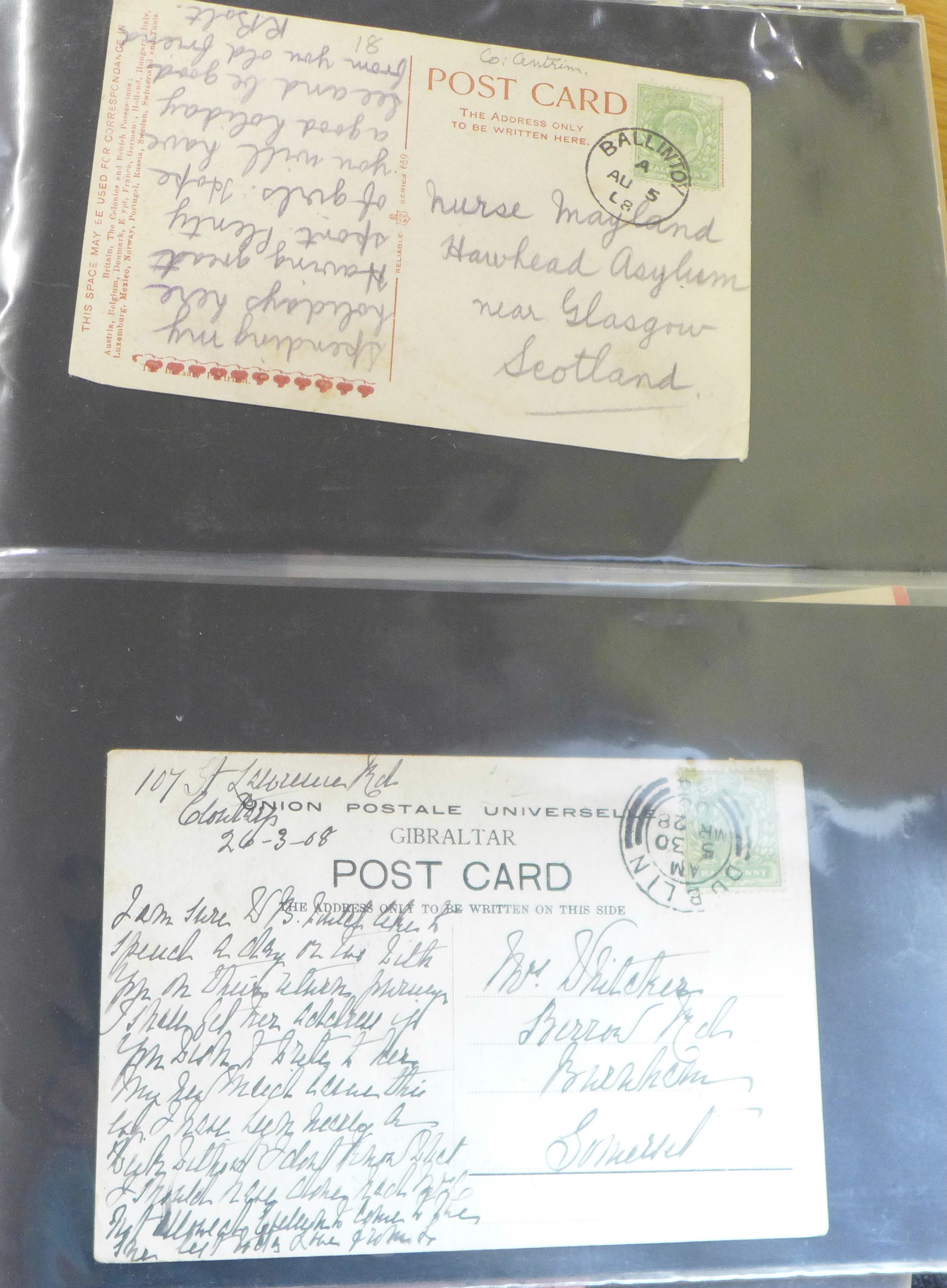 Stamps; Ireland postal history, postal stationery and first day covers in album, includes First