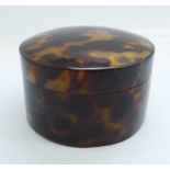 A tortoiseshell pot, diameter 73mm, chip on inner rim of base