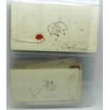 Stamps; GB postal history, six pre-stamp and later, (50 items)