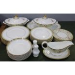 A Royal Doulton Lichfield dinner service, eight setting with dinner plates, side plates, soup and