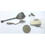 Metal detecting finds and a Roman find, with note '...found near Corfe Castle'