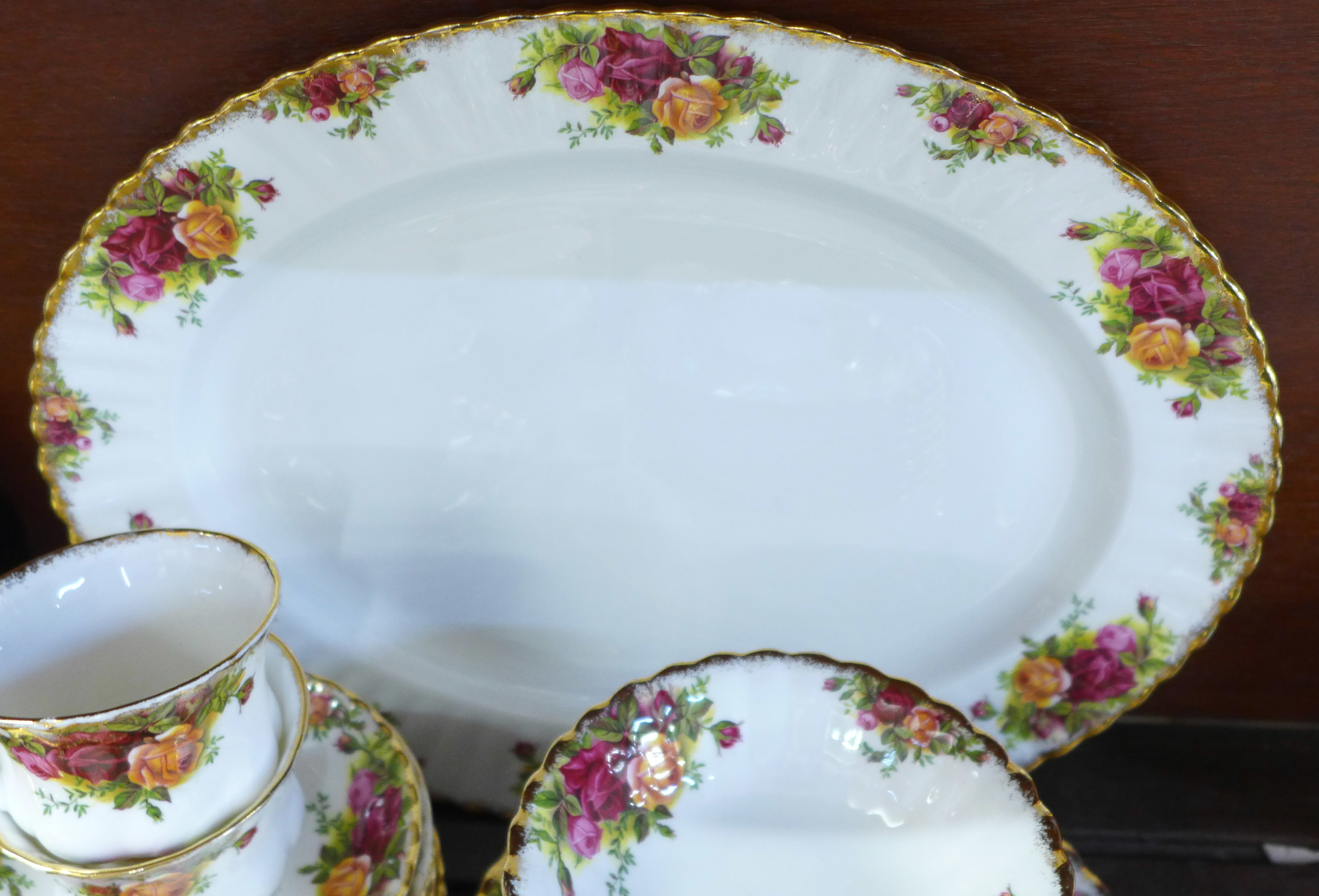 Royal Albert Old Country Roses dinner service, eight setting, eight tea cups, nine saucers, sixty - Image 4 of 4