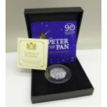 An Isle of Man 2019 Peter Pan silver proof 50p coin with Certificate of Authenticity