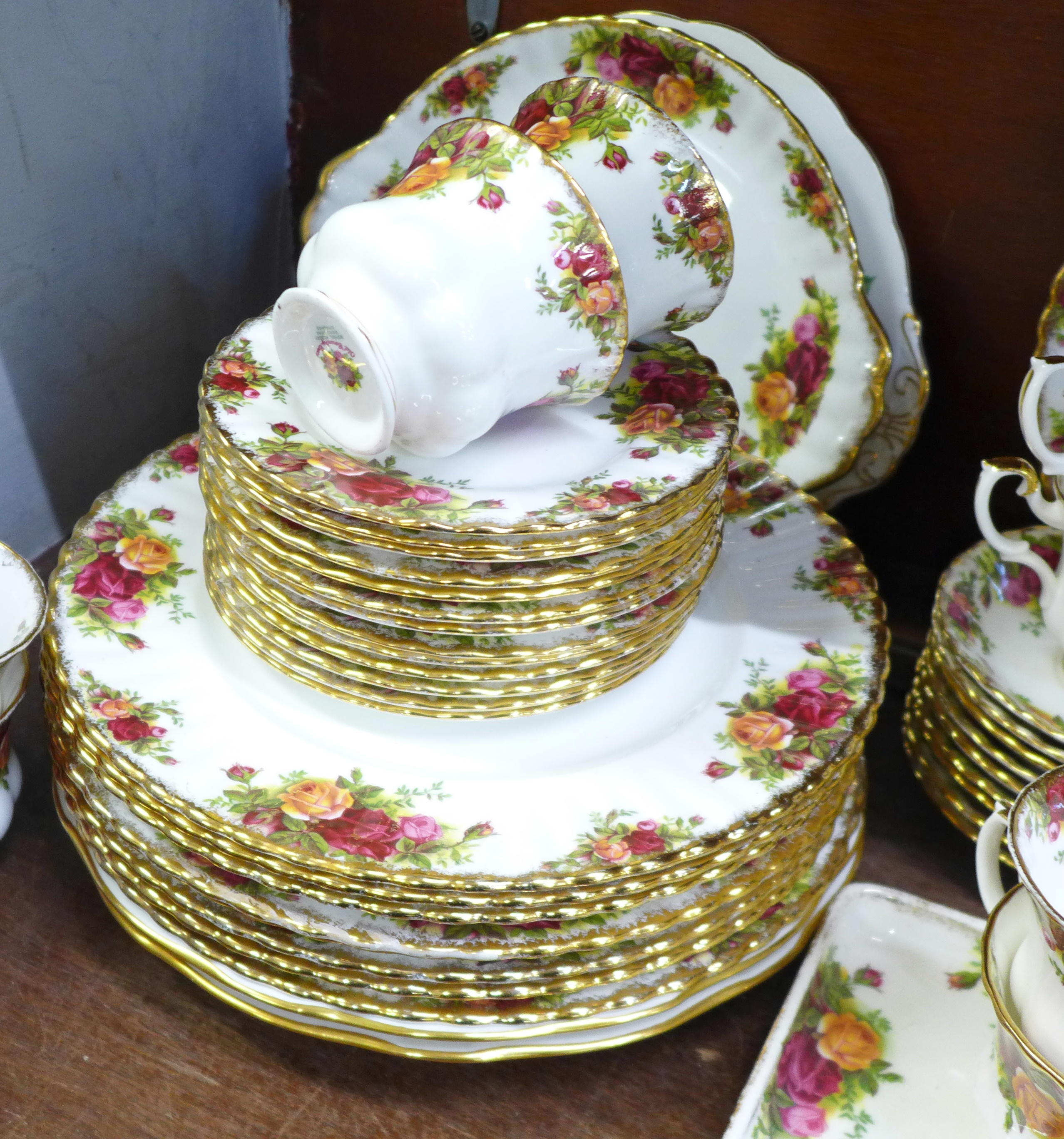 Royal Albert Old Country Roses dinner service, eight setting, eight tea cups, nine saucers, sixty - Image 2 of 4