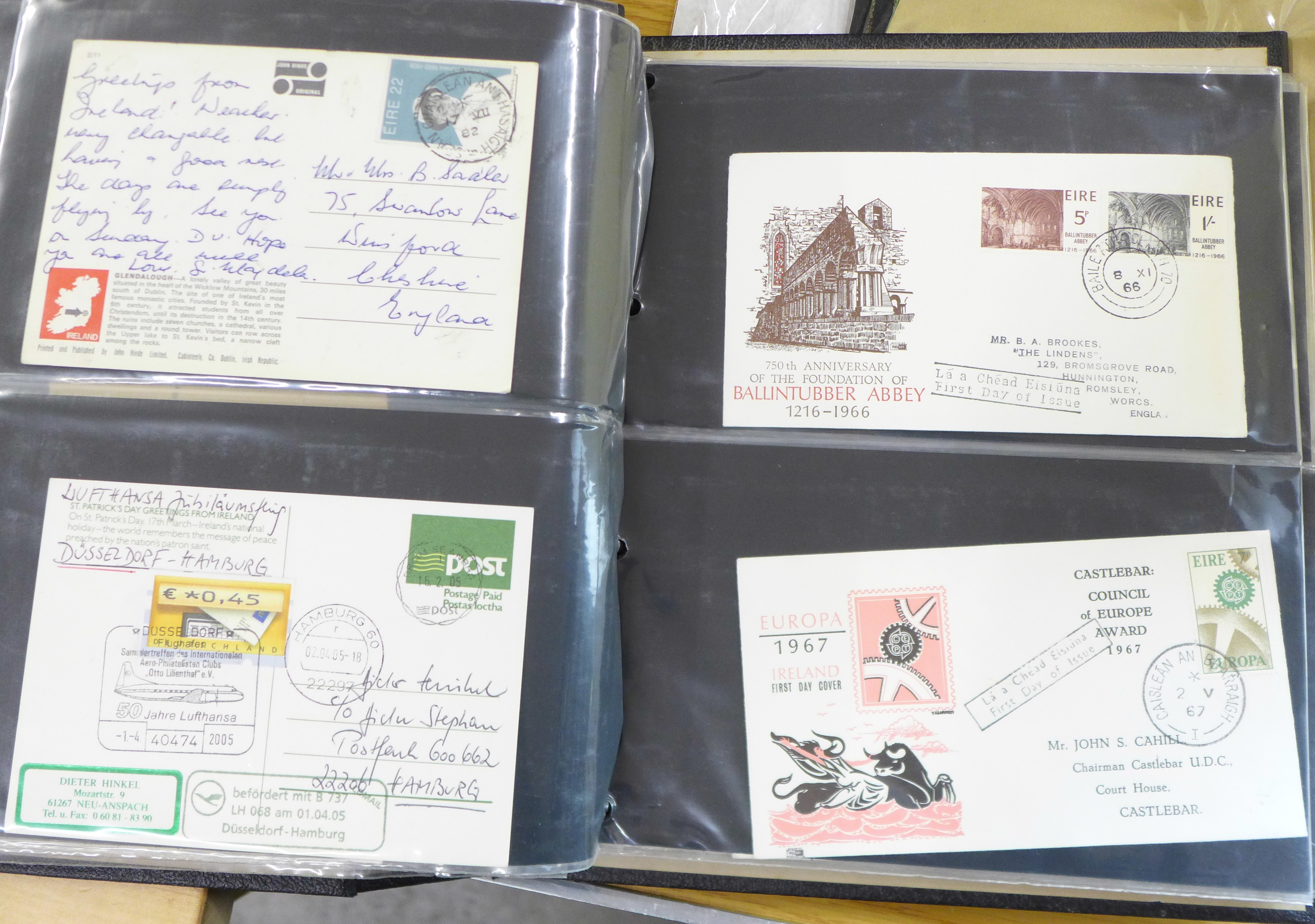 Stamps; Ireland postal history, postal stationery and first day covers in album, includes First - Image 8 of 9