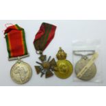 Four medals;- Croix de Guerre, an Austrian Military Merit medal, a/f, an Africa Service Medal and