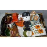 A box of retro china, Poole Pottery, Midwinter, Carlton Ware, Hornsea, etc. **PLEASE NOTE THIS LOT