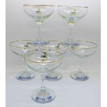 Six Babycham glasses