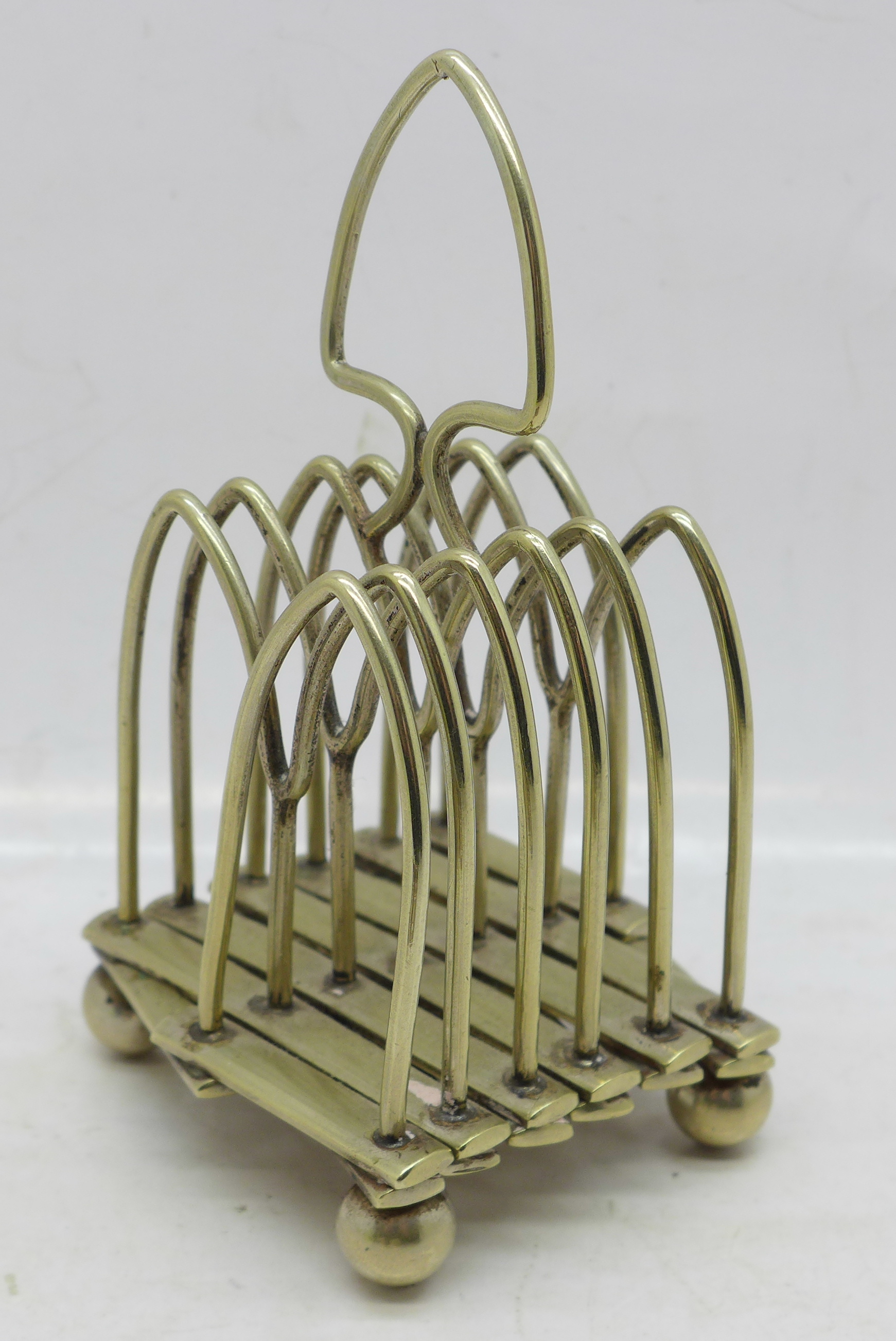 Two silver napkin rings, 18g, and a silver plated extending toast rack - Image 3 of 3