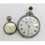 A silver cased Acme Lever pocket watch, button a/f, and an Immisch's Thermometer