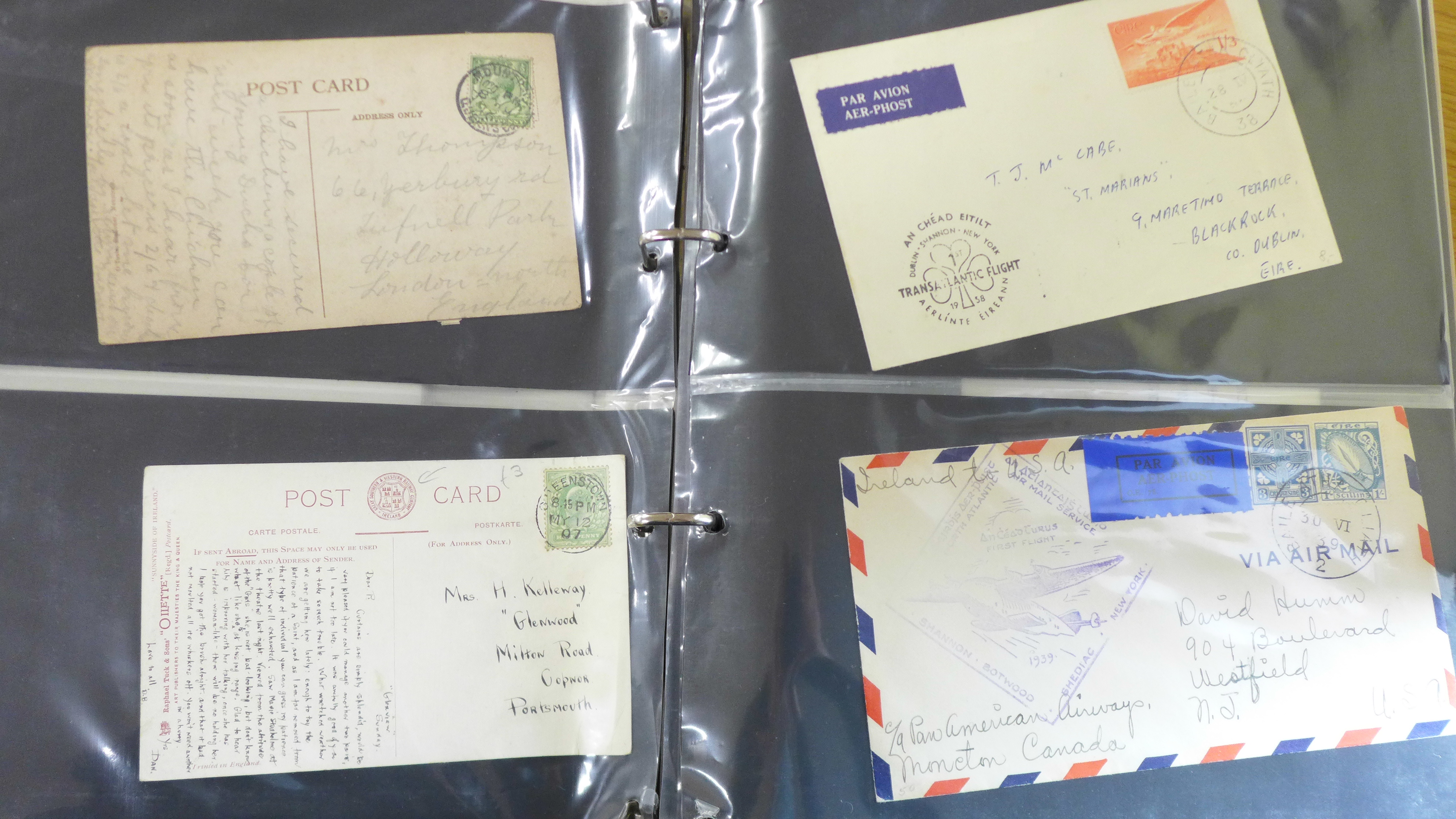 Stamps; Ireland postal history, postal stationery and first day covers in album, includes First - Image 2 of 9