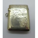 A silver vesta case, Birmingham 1901