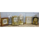 Six clocks including Garrard, Shatz, Elliott and Kundo