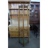 An oak coat stand