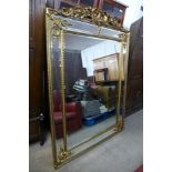 A large French style gilt framed mirror, 192 x 136cms (M24202) #