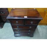 A small mahogany chest of drawers