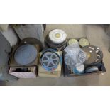 A collection of 8mm and 16mm film reels